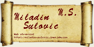 Miladin Šulović vizit kartica